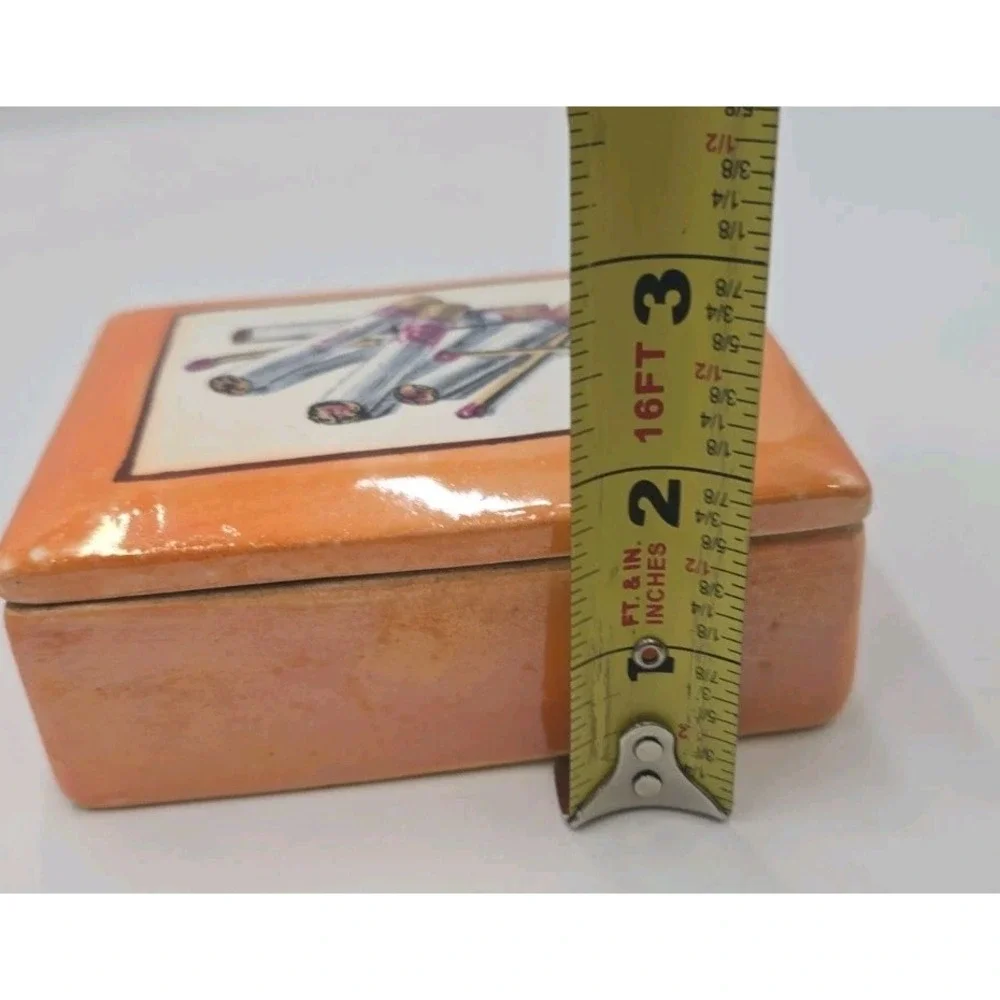 Antique 1920s Czechoslovakia Ceramic Cigarette Box Czecho Art Deco Tobacciana